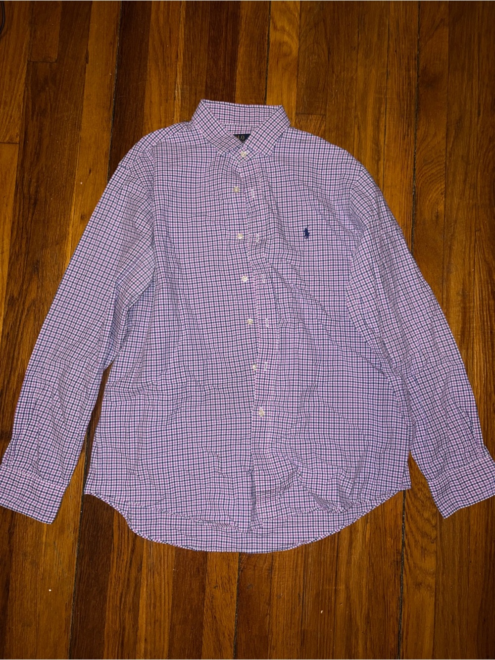 Polo by Ralph Lauren Purple and White Gingham Button-Down Shirt XL